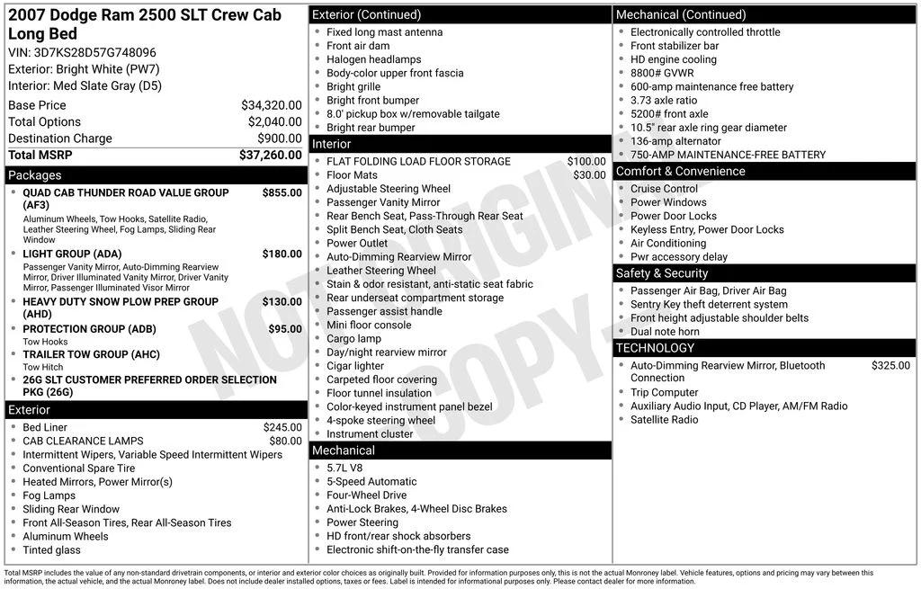 dodge ram 2500 pickup 2007 3D7KS28D57G748096 image dodge ram 2500 pickup 2007 3D7KS28D57G748096 image
